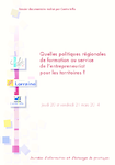 Quelles politiques régionales de formation au service de l'entrepreneuriat pour les territoires ?