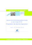 Réforme de la formation professionnelle, loi du 5 mars 2014