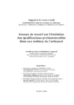 Groupe de travail sur l’évolution des qualifications professionnelles liées aux métiers de l’artisanat