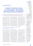 Collectivités locales : la mise en oeuvre locale du programme "Nouveaux services-Nouveaux emplois"