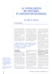 La capitalisation des pratiques et l'innovation en région, un défi à relever