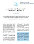 La formation professionnelle