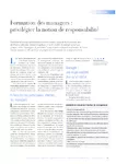 Formation des managers : privilégier la notion de responsabilité