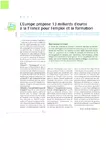 L'Europe propose 13 milliards d'euros à la France pour l'emploi et la formation