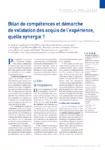 Bilan de compétences et démarche de validation des acquis de l'expérience, quelle synergie ?