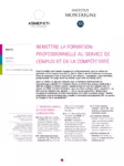 Remettre la formation professionnelle au service de l’emploi et de la compétitivité