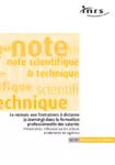 Le recours aux formations à distance (e.learning) dans la formation professionnelle des salariés : présentation, influence sur les acteurs et éléments de vigilance