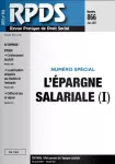 RPDS revue pratique de droit social, n°866 - juin 2017 - L'épargne salariale (I) (numéro spécial)