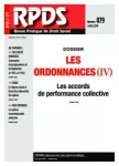 RPDS revue pratique de droit social, n°879 - juillet 2018 - Les ordonnances (IV). Les accords de performance collective (dossier)