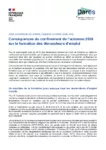 Conséquences du confinement de l’automne 2020 sur la formation des demandeurs d’emploi