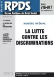 RPDS revue pratique de droit social, n°916-917 - août-septembre 2021 - La lutte contre les discriminations