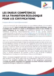 Les enjeux compétences de la transition écologique pour les certifications