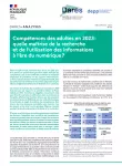 DARES analyses, n° 73 - décembre 2024 - Compétences des adultes en 2023 : quelle maîtrise de la recherche et de l’utilisation des informations à l’ère du numérique ?