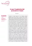 Ce que l’IA générative fait au travail et à l’emploi. Synthèse