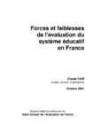 Forces et faiblesses de l'évaluation du système éducatif en France