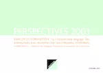 Perspectives 2003 "emploi et formation"