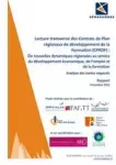 Lecture transverse Contrats de Plan régionaux de développement de la Formation (CPRDF) : de nouvelles dynamiques régionales au service du développement économique, de l’emploi et de la formation - Analyse des textes négociés : rapport