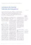 Les enjeux du nouveau code des marchés publics