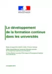 Le développement de la formation continue dans les universités