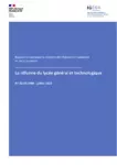 La réforme du lycée général et technologique : rapport à M. le Ministre de l’Education nationale et de la Jeunesse