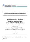 How are European countries managing apprenticeships to respond to the COVID-19 crisis ? : Synthesis report based on information provided by Cedefop community of apprenticeship experts