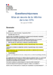 Questions/réponses - mise en œuvre de la réforme dans les CFA (mis à jour le 7/12/2020)