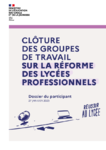 Clôture des groupes de travail sur la réforme des lycées professionnels : dossier du participant - 27 janvier 2023