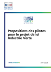 Propositions des pilotes pour le projet de loi Industrie Verte